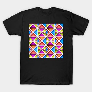 3d Geometric Pattern, Triangular Motifs T-Shirt